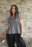 Nonni Gingham Bandeau Cami Black
